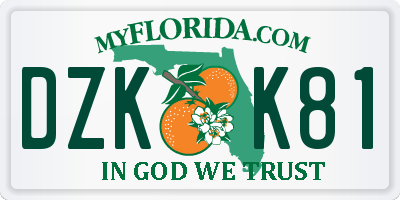 FL license plate DZKK81