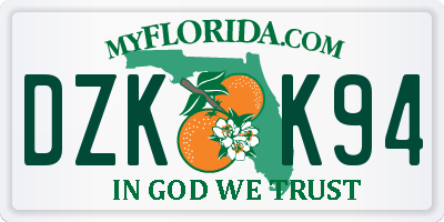 FL license plate DZKK94