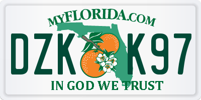 FL license plate DZKK97