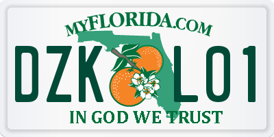 FL license plate DZKL01