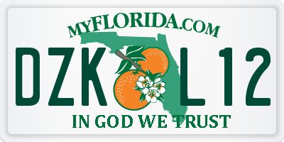 FL license plate DZKL12