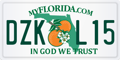 FL license plate DZKL15