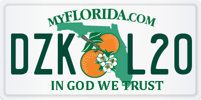 FL license plate DZKL20