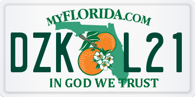 FL license plate DZKL21