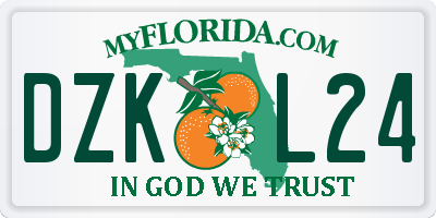FL license plate DZKL24