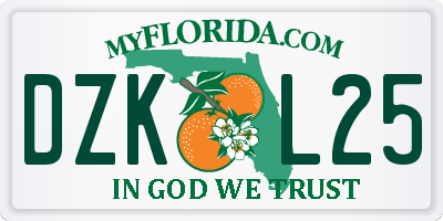 FL license plate DZKL25