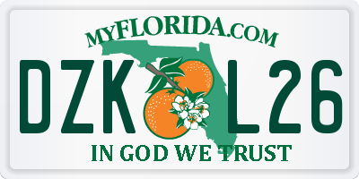 FL license plate DZKL26