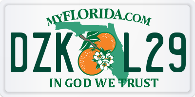 FL license plate DZKL29