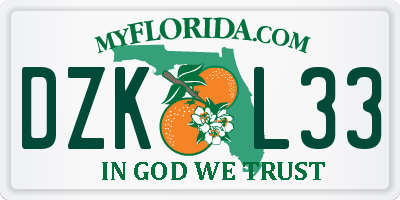 FL license plate DZKL33