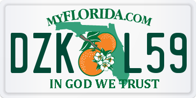 FL license plate DZKL59