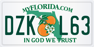 FL license plate DZKL63