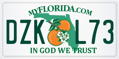 FL license plate DZKL73