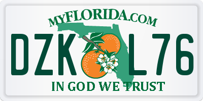 FL license plate DZKL76