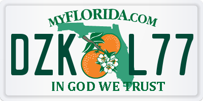 FL license plate DZKL77