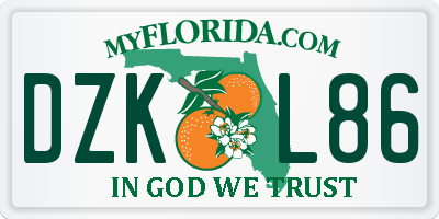 FL license plate DZKL86