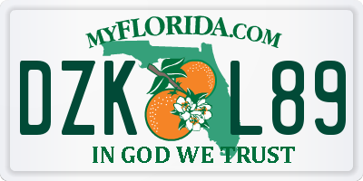 FL license plate DZKL89