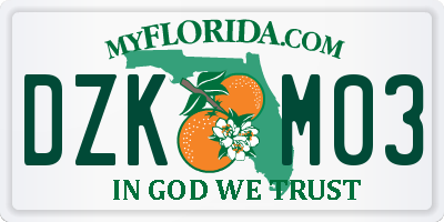 FL license plate DZKM03