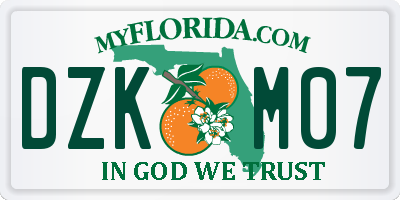 FL license plate DZKM07