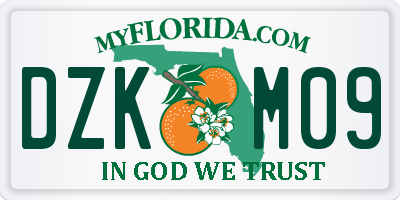 FL license plate DZKM09