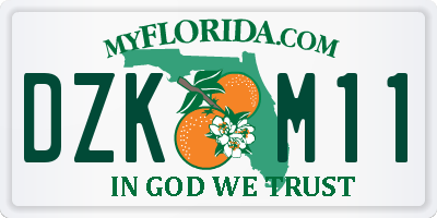 FL license plate DZKM11