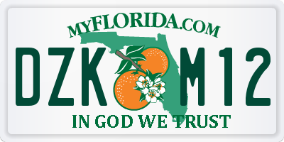 FL license plate DZKM12