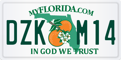 FL license plate DZKM14