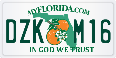 FL license plate DZKM16