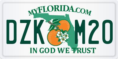 FL license plate DZKM20