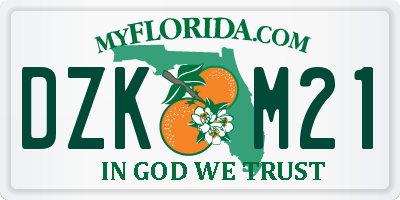 FL license plate DZKM21