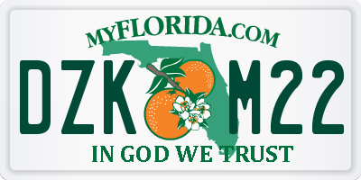 FL license plate DZKM22