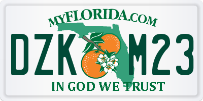 FL license plate DZKM23