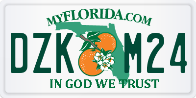 FL license plate DZKM24