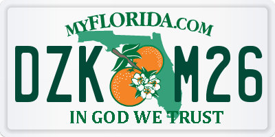 FL license plate DZKM26