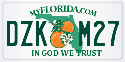 FL license plate DZKM27