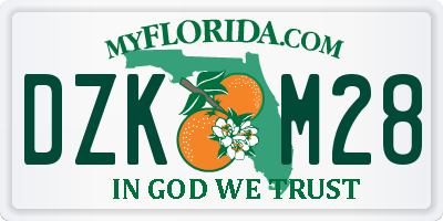 FL license plate DZKM28