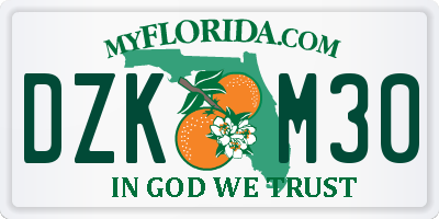 FL license plate DZKM30