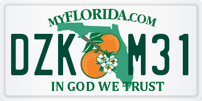 FL license plate DZKM31