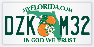 FL license plate DZKM32