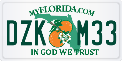 FL license plate DZKM33