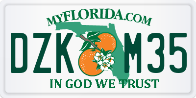 FL license plate DZKM35