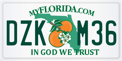 FL license plate DZKM36
