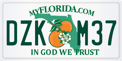 FL license plate DZKM37