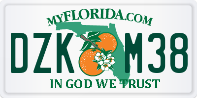 FL license plate DZKM38
