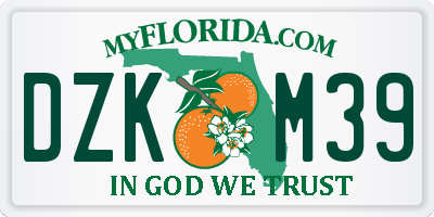 FL license plate DZKM39