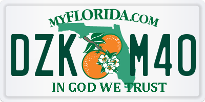 FL license plate DZKM40