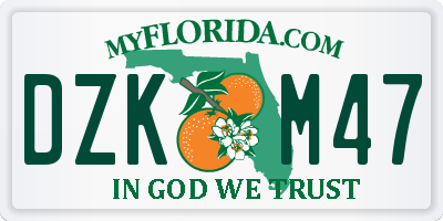 FL license plate DZKM47