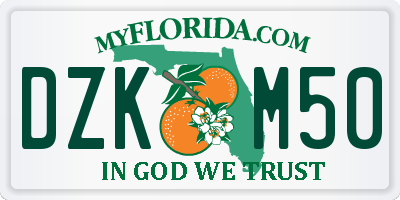 FL license plate DZKM50
