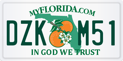 FL license plate DZKM51