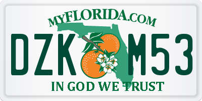 FL license plate DZKM53