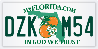 FL license plate DZKM54